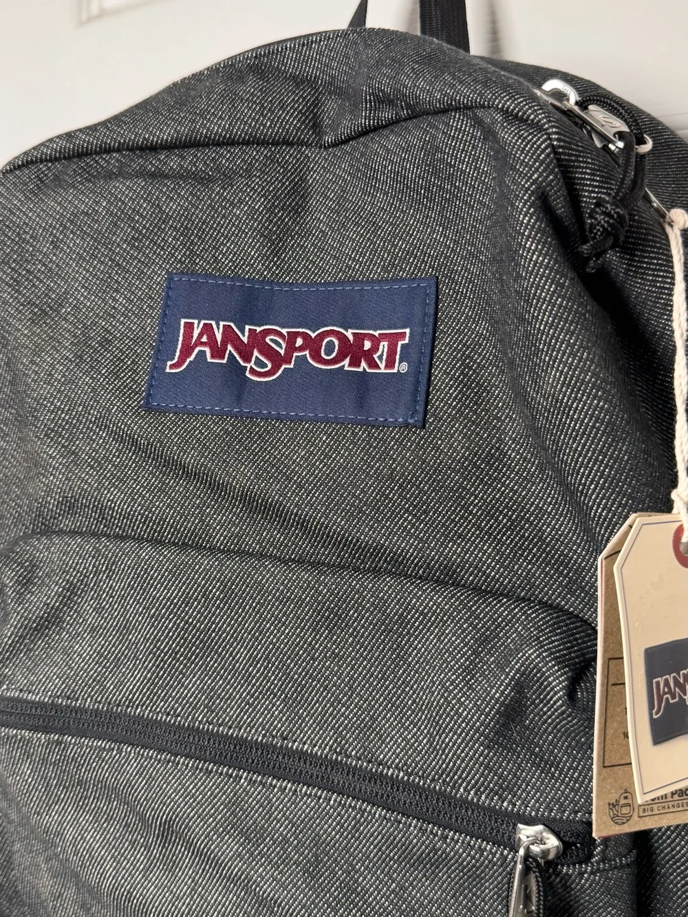 JanSport Cross Town Plus Backpack NWT Dark Gray Black 15” Laptop Sleeve
